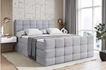 ALTDECOR APO-Z King Boxspringbett mit Matratze, Lattenrost & Topper, 180x200cm, Grau (APO-Z KING)