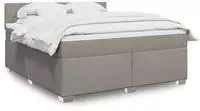 vidaXL Boxspringbett mit Matratze Taupe 180x200 cm Stoff