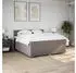 vidaXL Boxspringbett mit Matratze Stoff Taupe 180x200cm (3285971)