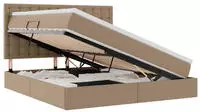 vidaXL Bett mit Stauraum und LED Cappuccino 180 x 200 cm Kunstleder