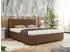 MKS Meble Pavo Classic Polsterbett mit Bettkasten & Lattenrost, Kunstleder Braun, 180x200cm