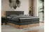 MKS Meble Bellissimo King Boxspringbett 140x200 mit Bettkasten, Kunstleder, Dunkelgrau, Eiche-Rahmen, H3