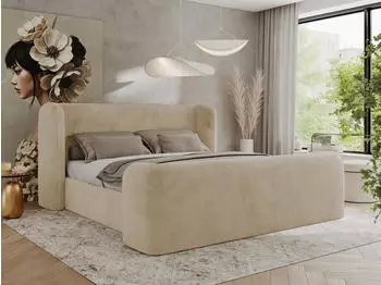 MKS Meble Emora Classic Duo Polsterbett 160x200cm Creme Pl&uuml;sch (EMORA CLASSIC DUO)