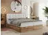 MKS Meble Albero 1 Boxspringbett 120x200cm Kunstleder Weiß, Eiche Wotan, Bettkasten (Albero-1)