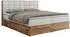 MKS Meble Albero 1 Boxspringbett 120x200cm Kunstleder Weiß, Eiche Wotan, Bettkasten (Albero-1)