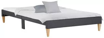 Homestyle4u Polsterbett mit Lattenrost 140x200cm, Grau (2508)