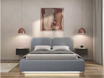 Selsey Comoves Polsterbett Chenille Grau 140x200cm