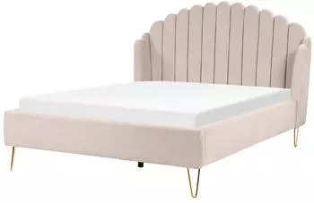 Beliani Ambillou Polsterbett mit Lattenrost Stoff Beige 140x200cm (Ambillou)