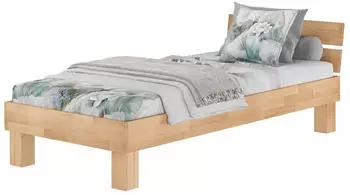 Erst-Holz Einzelbett Buche massiv 100x220cm Überlänge (V-60.80-10-220)