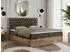 MKS Meble Amore Boxspringbett 200x200 mit Bettkasten, Holzrahmen Eiche-Optik, Dunkelgrau Velvet (Amore)