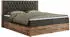 MKS Meble Amore Boxspringbett 200x200 mit Bettkasten, Holzrahmen Eiche-Optik, Dunkelgrau Velvet (Amore)