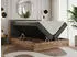 MKS Meble Amore Boxspringbett 200x200 mit Bettkasten, Holzrahmen Eiche-Optik, Dunkelgrau Velvet (Amore)