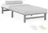 Homestyle4u Palettenbett 90x200 Kiefer massiv, grau lackiert, mit Lattenrost (3049)
