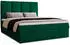 Marpur Malmo Boxspringbett mit Bettkasten, Velourstoff, Grün, 160x200cm