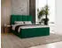 Marpur Malmo Boxspringbett mit Bettkasten, Velourstoff, Grün, 160x200cm