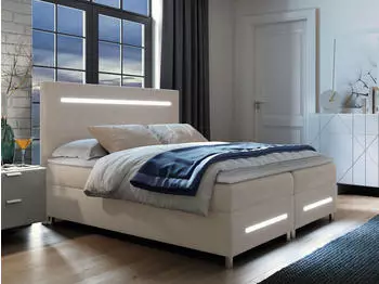 Mirjan24 Enter LED Boxspringbett mit Bettkasten und LED-Beleuchtung, 160x200cm (Fresh 01)