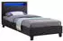 Caro Möbel Polsterbett MANDALAY 90x200cm Einzelbett LED Kunstlederbezug Schwarz