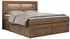 MKS Meble Gold-5 King Boxspringbett mit LED, Bettkasten, Topper 160x200cm Braun (GOLD-5-KING)