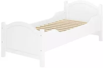 Erst-Holz Seniorenbett extra hoch Einzelbett Massivholz wei&szlig; 90x200cm (60.40-09W)