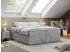 MKS Meble BESS Boxspringbett mit Bettkasten, niedriges Kopfteil, 120x200cm, Hellgrau H4