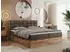 MKS Meble Albero 1 Boxspringbett mit Bettkasten, Eiche Wotan, Braun Velvet, 180x200cm (Albero-1)