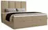 Marpur Malmo Boxbett mit Bettkasten, Velourstoff, Beige, 140x200cm