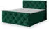 Masseno ROVARI Boxspringbett 160x200cm mit Bonell-Matratze und Topper, Grün (ROVARI 160X200 CM KRONOS 19)