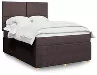 vidaXL Boxspringbett mit Matratze Dunkelbraun 160x200 cm Stoff