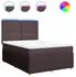 vidaXL Boxspringbett mit Matratze Stoff Dunkelbraun 160x200cm (3294403)