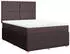 vidaXL Boxspringbett mit Matratze Stoff Dunkelbraun 160x200cm (3294403)