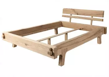 Massivmoebel24 OAK HEART #02 Balkenbett Eiche massiv 160x200 natur ge&ouml;lt (38-636-776-1002)