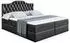 ALTDECOR Vila-1 Boxspringbett mit Matratze H3, Topper & Lattenrost, Kunstleder Schwarz, 160x200cm