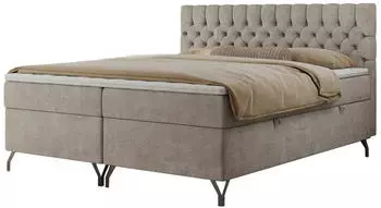MKS Meble Grimaldi Boxspringbett 160x200cm mit Bettkasten und Topper, Beige, H4 (GRIMALDI)