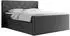 MKS Meble King Eigar Boxspringbett 200x200cm Dunkelgrau H4 mit Topper und Bettkästen
