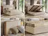MKS Meble Lerio Classic Polsterbett mit Bettkasten, Lattenrost, Gasdruckfedern, Creme (LERIO CLASSIC)