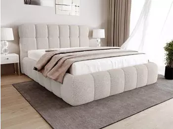 Beautysofa CLEO Polsterbett mit Bettkasten 180x200cm Beige/Cappuccino (Prime 08)