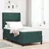 vidaXL Boxspringbett mit Matratze und LED, Samt, Grün, 100x200cm