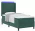 vidaXL Boxspringbett mit Matratze und LED, Samt, Grün, 100x200cm