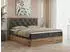 MKS Meble Veneto Boxspringbett 200x200 mit zwei Bettkästen, Eiche-Wotan Rahmen, Dunkelgrau