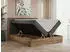 MKS Meble Veneto Boxspringbett 200x200 mit zwei Bettkästen, Eiche-Wotan Rahmen, Dunkelgrau