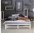 Homestyle4u Palettenbett Holz Kiefer weiß lackiert 140x200cm mit Lattenrost