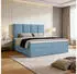 Marpur Malmo Boxspringbett mit Bettkasten, Blau, Velourstoff, 200x200cm