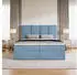 Marpur Malmo Boxspringbett mit Bettkasten, Blau, Velourstoff, 200x200cm