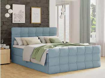 Sofnet Best Lux Boxspringbett mit Fu&szlig;teil, 2 Bettk&auml;sten, Bonell-Matratze, Topper, 160x200cm (Vidar 83)