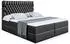 ALTDECOR Serene Boxspringbett mit Matratze H3, Topper, Kunstleder Schwarz, 160x200cm