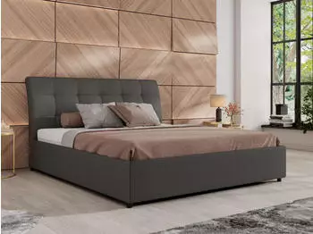 MKS Meble GALA CLASSIC Polsterbett mit Bettkasten und Lattenrost 140x200cm, Grau Kunstleder