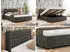 MKS Meble Pavo Classic Polsterbett mit Bettkasten & Lattenrost, Dunkelgrau (140x200)