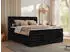 MKS Meble Tiliano King Boxspringbett 180x200cm Cord Schwarz mit Bettkasten (Tiliano King)