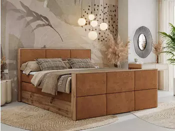 MKS Meble Albero 2 King Duo Boxspringbett 160x200cm H4 Orange Struktur (ALBERO 2 KING DUO)