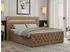 MKS Meble Gold-9 Boxspringbett 200x200cm Kunstleder Braun LED H3-Matratze mit Bettkasten
